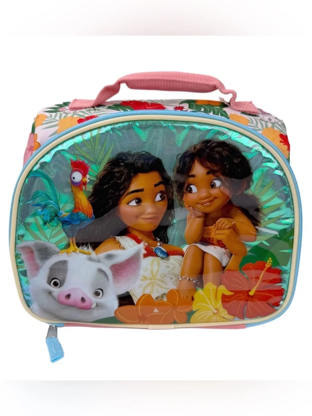 Disney Moana 2 Kids Lunch Box Insulated Tote Bag Floral Tropical Pua Hei Hei NWT